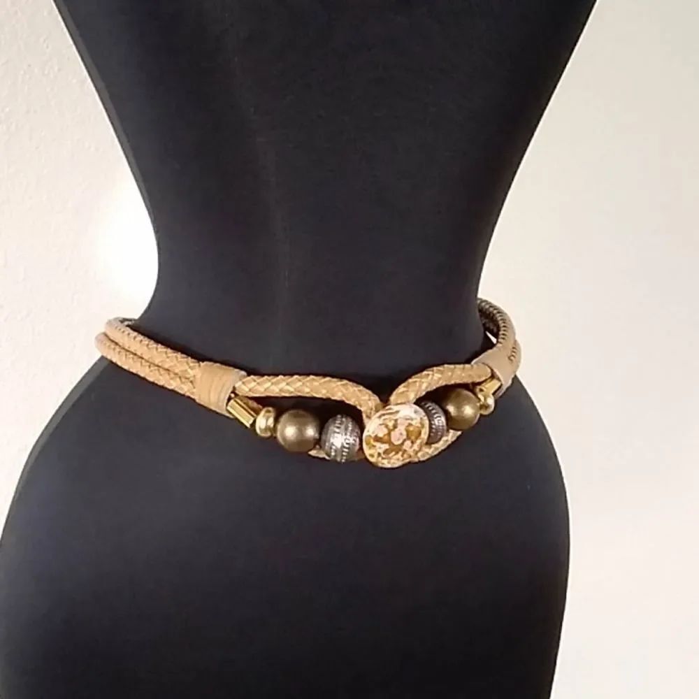 VTG HANDMADE BRAIDED LEATHER BELT - Picture 7 of 16